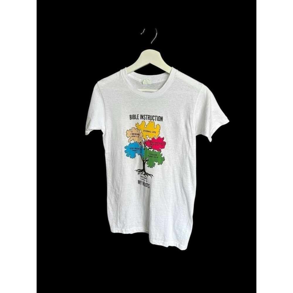 Women's Bible Vintage Tshirt Size XS/Small Christianity Jesus 60's Tree Nature